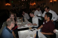 Mozilla employees at dinner
