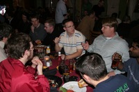 Mozillians eating together