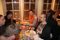 Mozillians eating together